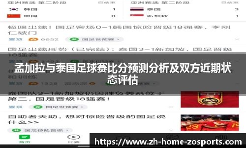 孟加拉与泰国足球赛比分预测分析及双方近期状态评估